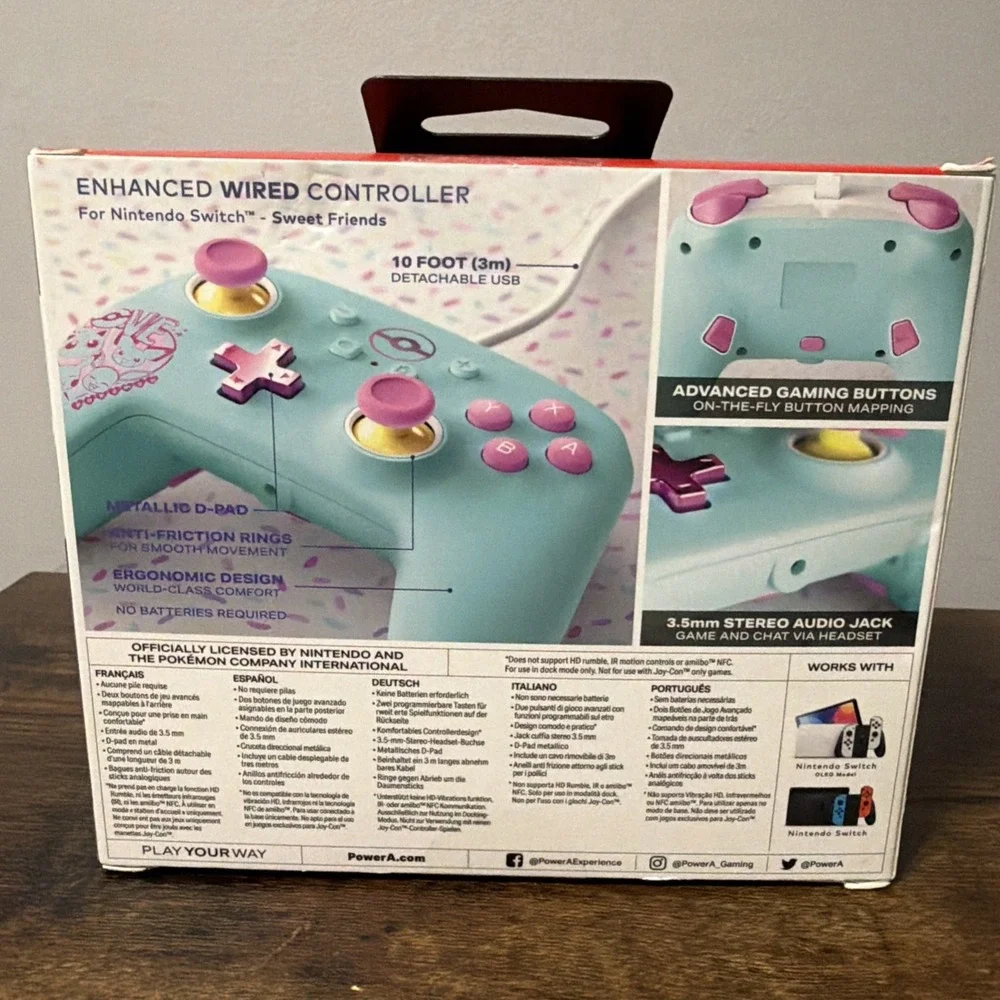 NEW PowerA Wired Nintendo Switch Controller: Pokémon Sweet Friends Pikachu Eevee